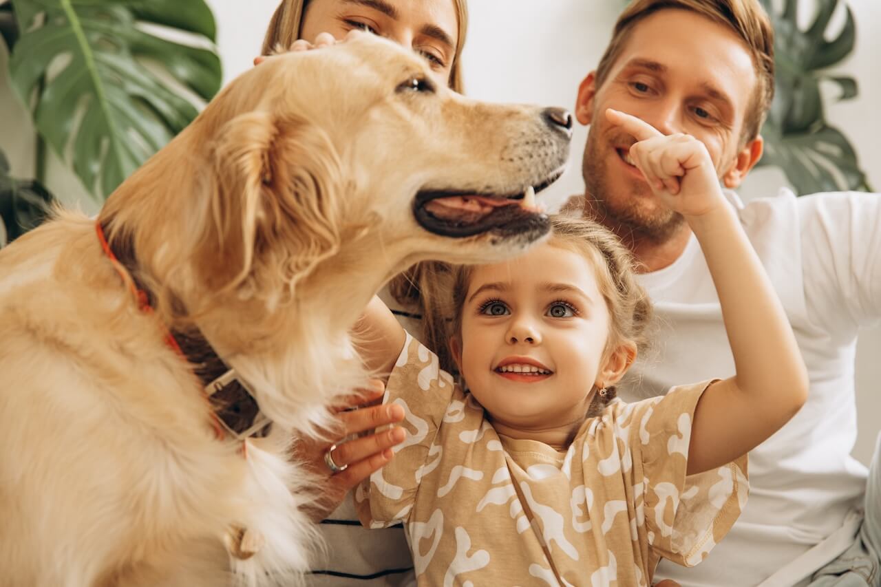 Family with their dog